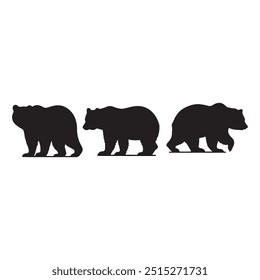 Vector bear silhouette isolated on white background Bear icon modern symbol logo, Vector illustration logo bear silhouette