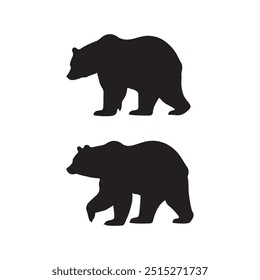 Vector bear silhouette isolated on white background Bear icon modern symbol logo, Vector illustration logo bear silhouette