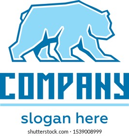 Vector bear silhouette logo template