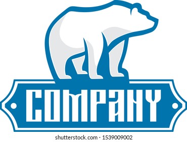 Vector bear silhouette logo template