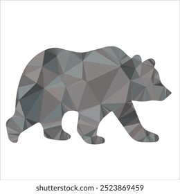 Vector of Bear Silhouette with low poly illustration in white background
