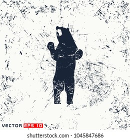 vector bear silhouette on grunge background