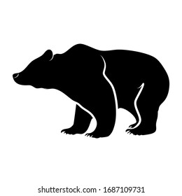 Vector bear silhouette on a transparent background