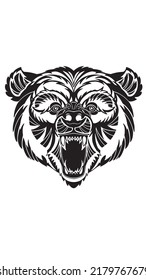Vector bear silhouette. Bear symbol sticker.