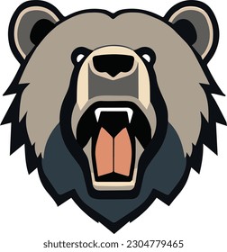 Logo del vector del deporte del oso, dibujo del vector de la cabeza del oso, diseño del logotipo de la mascota de la cabeza del oso, diseño del logotipo del oso de cualquier tipo de trabajo gráfico. Diseño de ilustración de plantilla de vectores.