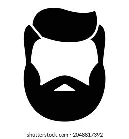 Vector Beard Man Glyph Icon Design
