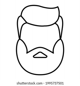 Diseño del icono de contorno del hombre de la barba del vector

