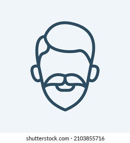 vector bearded man faces with haircut and style pack