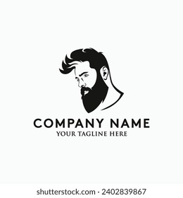 Vector bearded man logo design