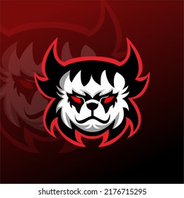 Vector beast in angry and spooky style, with red and black colors symbolizing brave and cruel. Can be used as Logo, Mascot and Tattoo