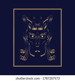 vector beast animal illustration art graphic black gold 