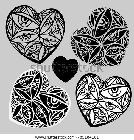 Vector  with beautifu decorative heart 
Can be used for printing paper, suitable for festive invitations, stickers, tattoo.