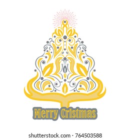 Vector beautiful abstract Christmas tree.