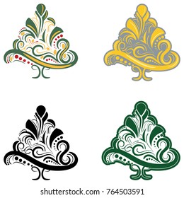 Vector beautiful abstract Christmas tree.