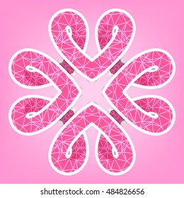 Vector beautiful abstract pink ribbon ornament