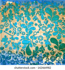 Vector beautiful abstract retro grunge vintage floral background illustration