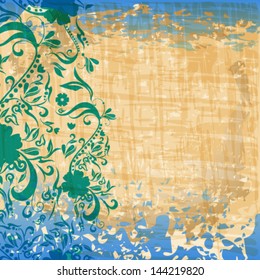 Vector beautiful abstract retro grunge vintage floral background illustration