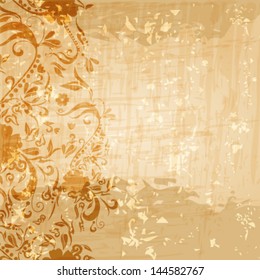 Vector beautiful abstract retro grunge vintage floral background illustration