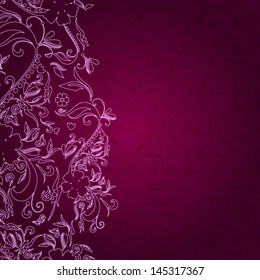 Vector beautiful abstract retro grunge vintage floral background illustration