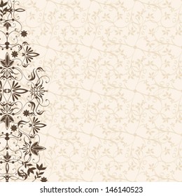 Vector beautiful abstract retro grunge vintage floral background illustration