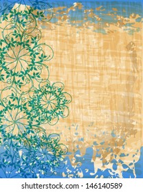 Vector beautiful abstract retro grunge vintage floral background illustration