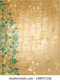 Vector beautiful abstract retro grunge vintage floral background illustration