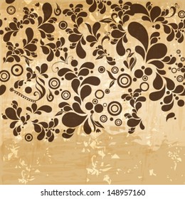 Vector beautiful abstract retro grunge vintage floral background illustration