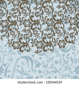 Vector beautiful abstract retro grunge vintage floral background illustration