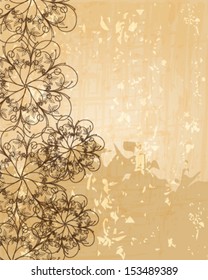 Vector beautiful abstract retro grunge vintage floral background illustration