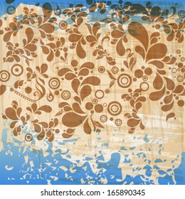 Vector beautiful abstract retro grunge vintage floral background illustration