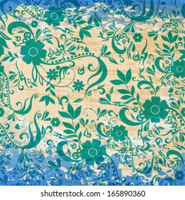 Vector beautiful abstract retro grunge vintage floral background illustration