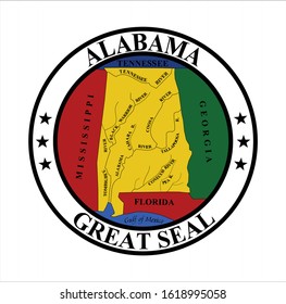 Vector Of Beautiful Alabama State Seal.