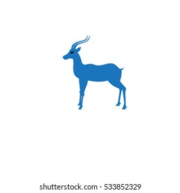 Vector beautiful antelope sign on a white background