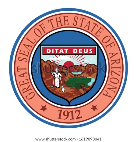 Vector of beautiful Arizona state seal.