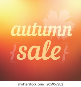 vector beautiful autumn card with the slogan blurred Autumn Sale. EPS10