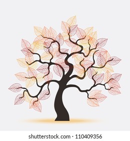 vector beautiful autumnal tree