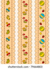 Vector beautiful background with baby icons