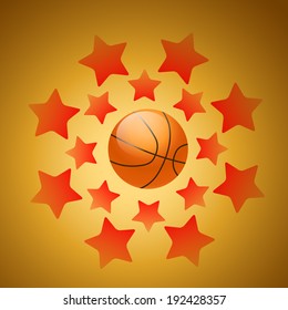 vector beautiful background of basketball with star