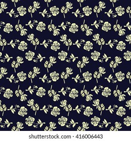 Vector beautiful background with flowers. Seamless pattern with vintage roses. Vector illustration
