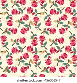 Vector hermoso fondo con flores. Patrón inoxidable con rosas vintage. Ilustración del vector