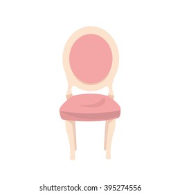 Vector beautiful background with pink chair isolated on white