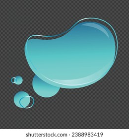 Vector beautiful banner abstract design template isolated on transparent background. Liquid water spots and drops shape signboard or banner for graphic design. Signboard or speech bubble template.