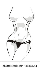 VECTOR The beautiful bared girl