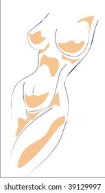 VECTOR  The beautiful bared girl