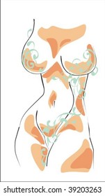 VECTOR The beautiful bared girl
