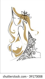 VECTOR The beautiful bared woman