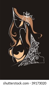 VECTOR The beautiful bared woman