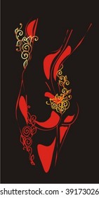VECTOR The beautiful bared woman