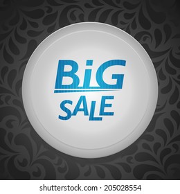 Vector beautiful Big Sale web icon on the wonderful flower pattern