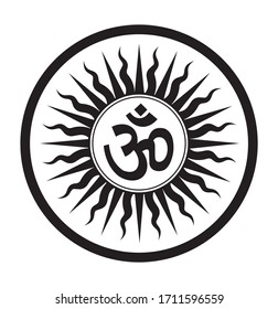 Vector Beautiful Black Om Symbol Hinduism Stock Vector (Royalty Free ...